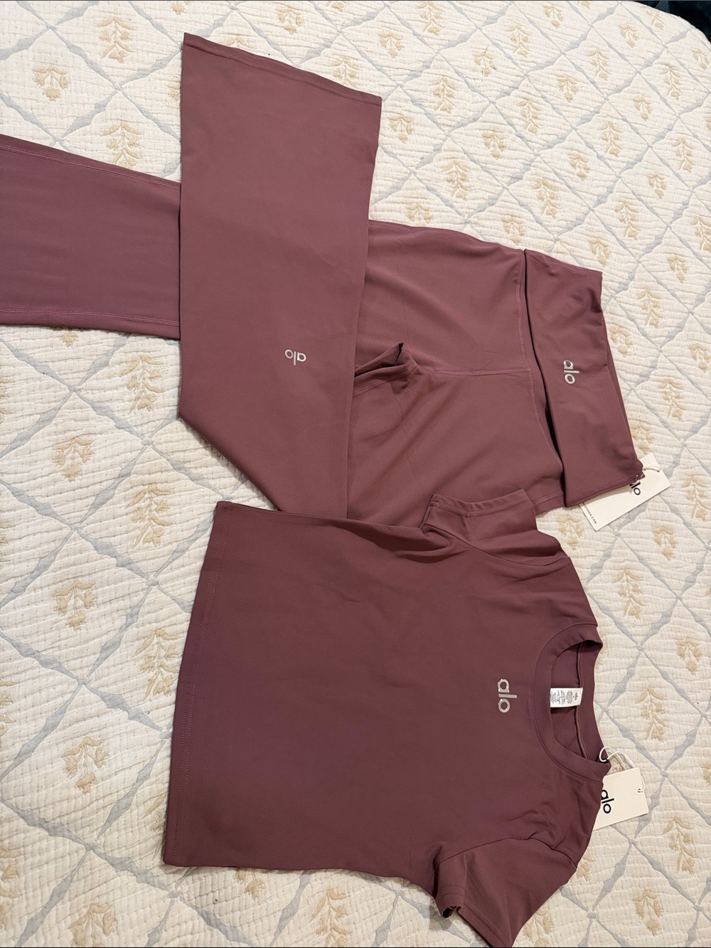 ALO Yoga Mauve Leggings Set